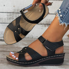 Damen Komfortable und modische Sandalen mit verstellbaren Klettverschlüssen und anatomischer Fußbettung R&B