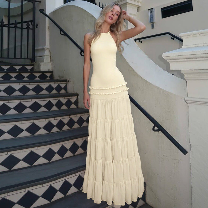 Damen Maxi-Kleid mit feinen Rüschendetails R&B
