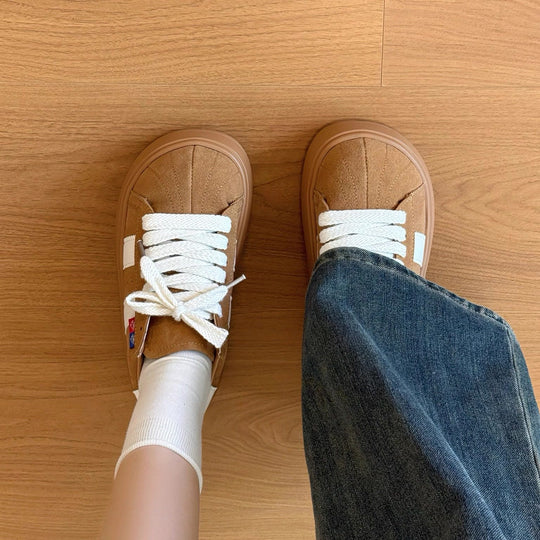 Damen Hochwertige Freizeitsneaker mit dicker Plateausohle und atmungsaktiver Mesh-Oberfläche R&B