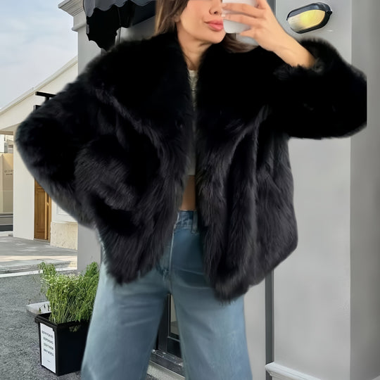 Damen kuschelige Pelzjacke R&B