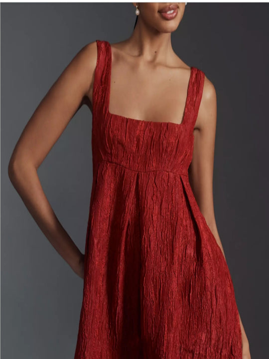 Damen Sommerkleid mit quadratischem Ausschnitt und voluminösem Schnitt R&B