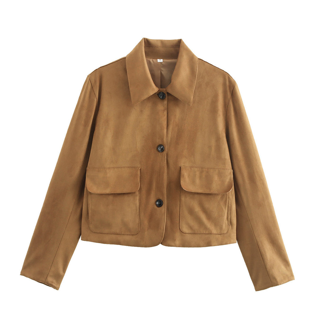 Damen modische Kurzjacke mit praktischen aufgesetzten Taschen R&B