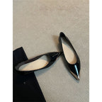 Damen elegante spitze Ballerina-Pumps mit glänzendem Metallic-Akzent R&B