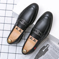 Herren Elegante Premium-Leder Mokassins mit dekorativem Riemen R&B