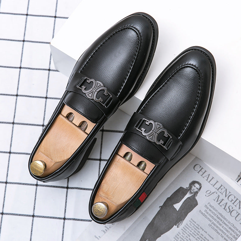 Herren Elegante Premium-Leder Mokassins mit dekorativem Riemen R&B