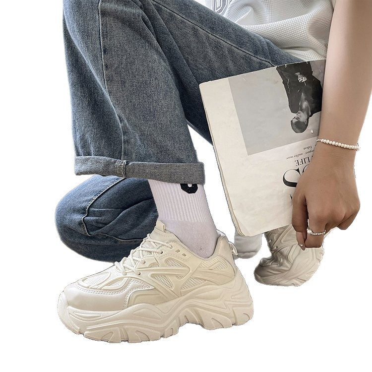 Damen modische Chunky Sneakers mit atmungsaktivem Obermaterial und ergonomischer Sohle R&B