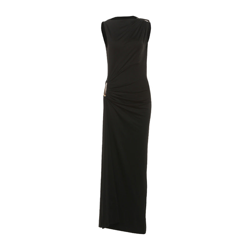 Damen Figurbetontes Maxikleid mit asymmetrischem Design und eleganten Raffungen R&B