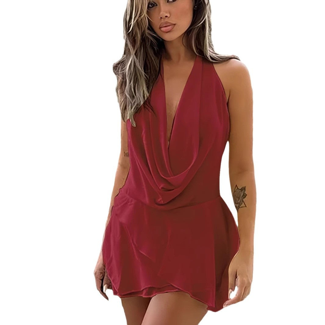 Damen Elegantes und luftiges Etuikleid mit tiefem Ausschnitt R&B