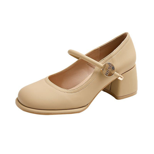 Damen elegante Mary Jane Schuhe mit Blockabsatz R&B