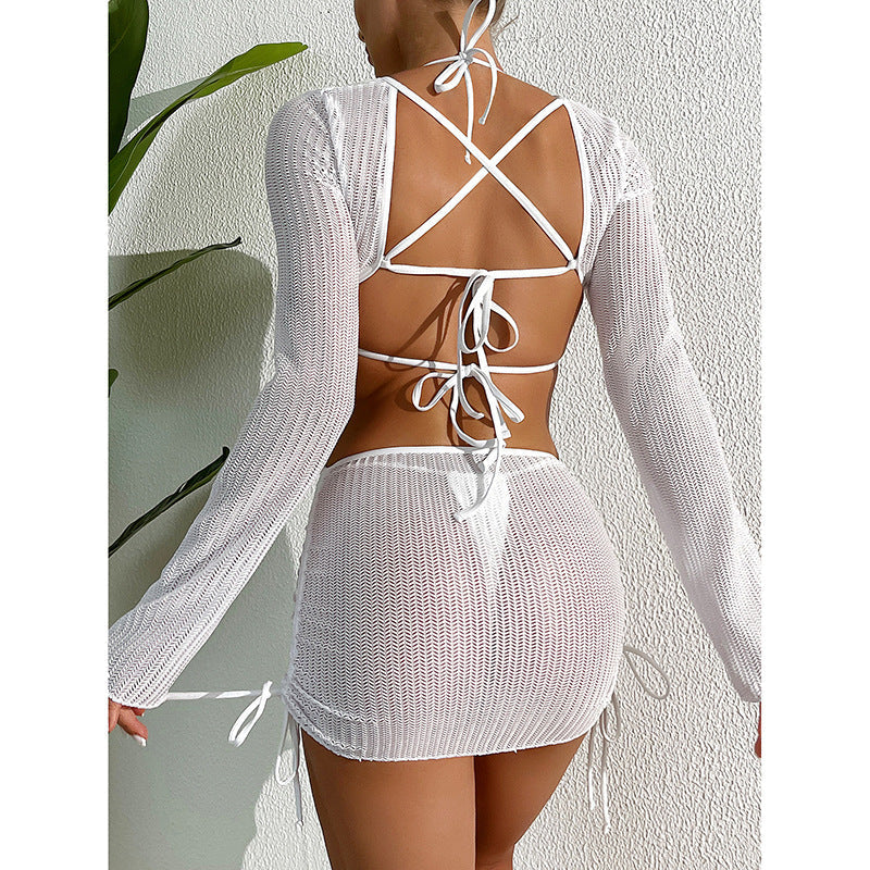 Damen Cut-Out Strandkleid