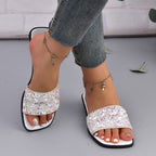 Damen Glitzernde Slides mit eleganter Strass-Applikation R&B