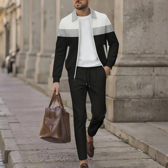 Herren stilvolle Freizeitjacke mit modernem Design und bequemen Jogginghosen R&B
