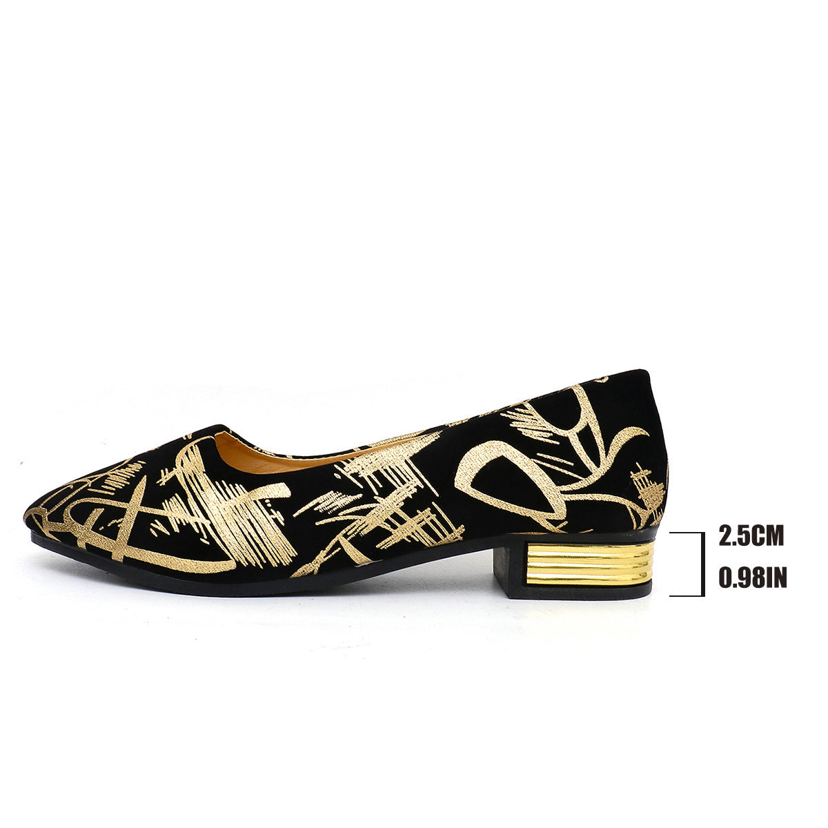 Damen Elegante Ballerinas mit extravaganten Goldakzenten R&B