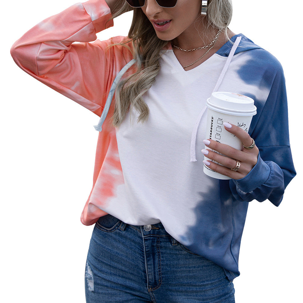Damen lässiger Kapuzenpullover im modischen Tie-Dye-Design R&B