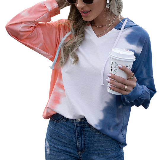 Damen lässiger Kapuzenpullover im modischen Tie-Dye-Design R&B