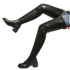 Damen Overknee Stiefel mit robustem Profil und elegantem Design R&B