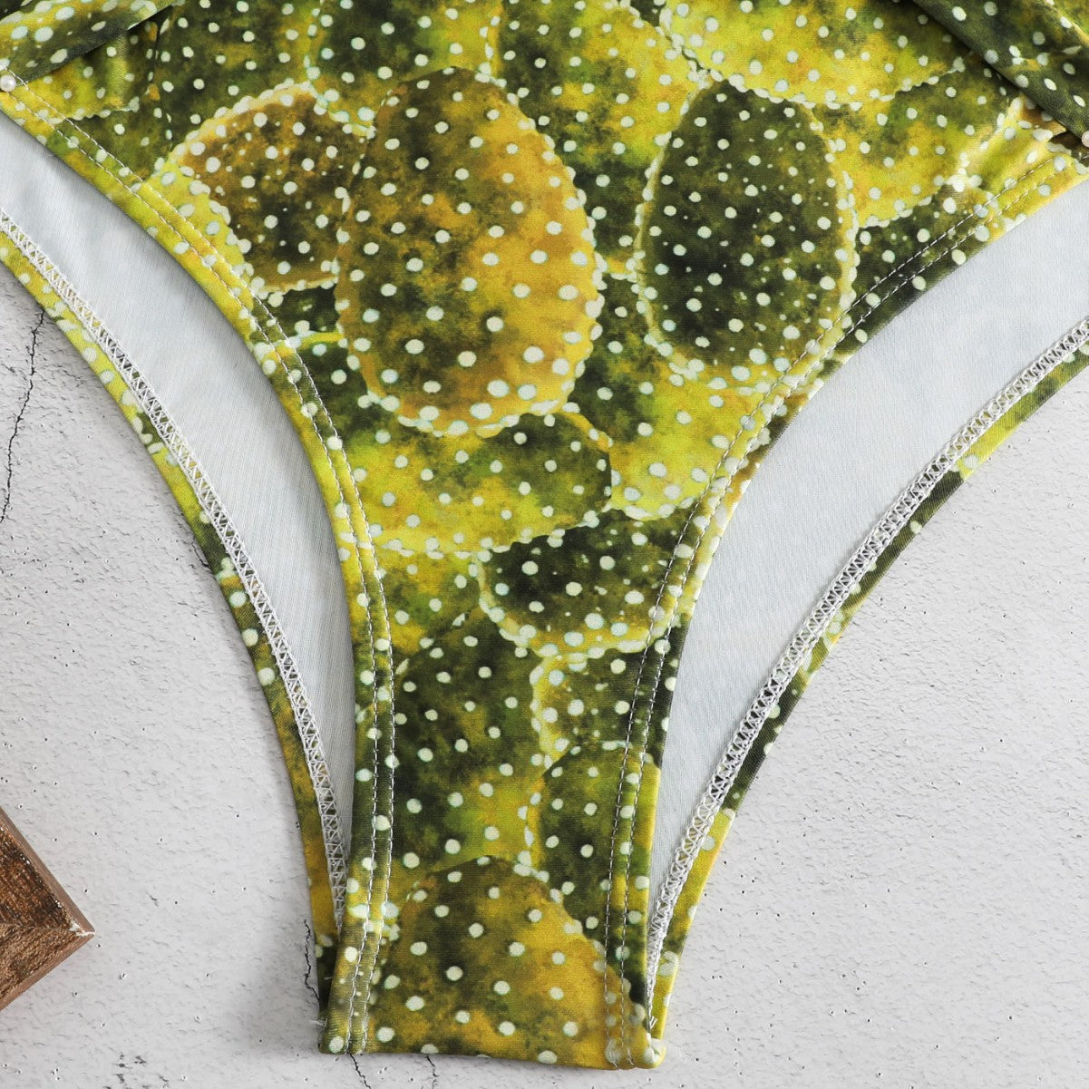 Damen Einteiler Badeanzug mit floralem Kaktusdesign R&B