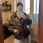 Damen jacke im Vintage-Stil mit lässigem Schnitt R&B