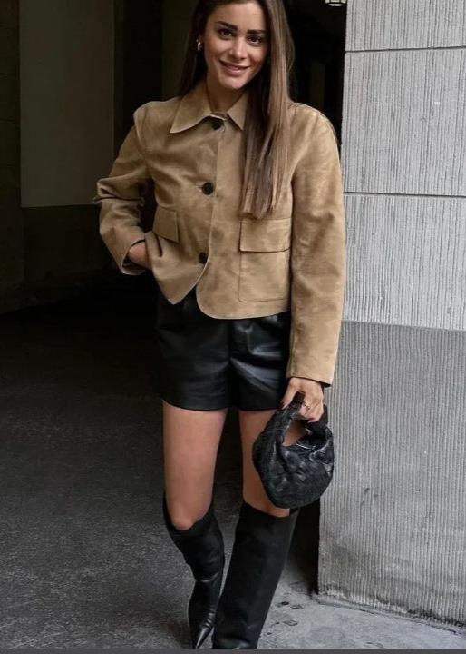R&B | Camel Boxy Wolljacke