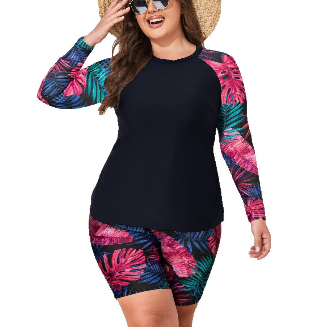 Damen UV-Schutz Badeanzug-Set mit ärmellosem Oberteil und kurzen Hosen R&B