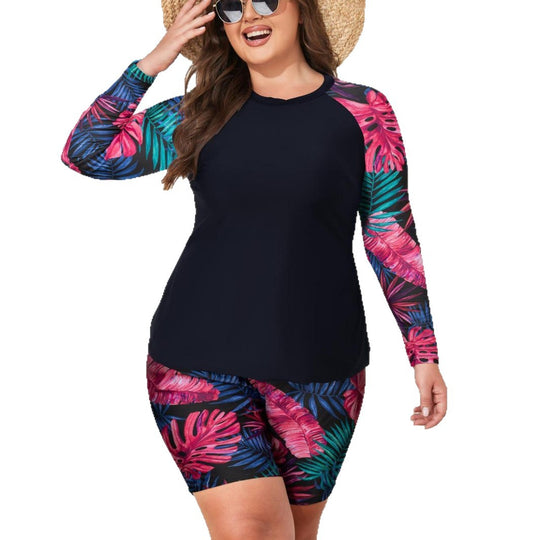 Damen UV-Schutz Badeanzug-Set mit ärmellosem Oberteil und kurzen Hosen R&B