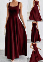 Elegantes Damen Maxikleid mit weichem Schnitt & quadratischem Ausschnitt | R&B