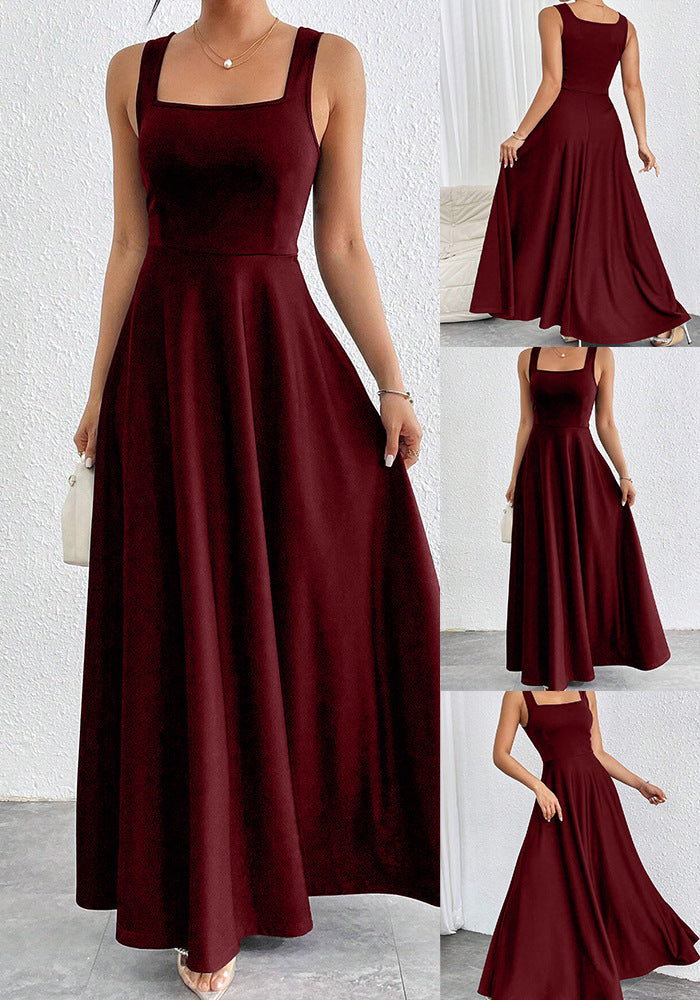 Elegantes Damen Maxikleid mit weichem Schnitt & quadratischem Ausschnitt | R&B