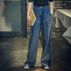 Damen Weite Denim-Hose im lässigen Hochbund-Stil R&B