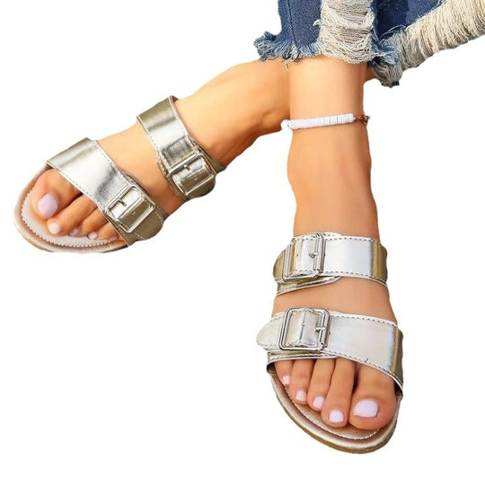 Damen Komfortable Sandalen mit verstellbaren Schnallen R&B