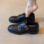Damen elegante Schnürschuhe mit doppeltem Riemen und feiner Brogue-Prägung R&B
