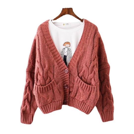 Damen Strickjacke im Oversized-Stil mit Kabelstrickmuster R&B
