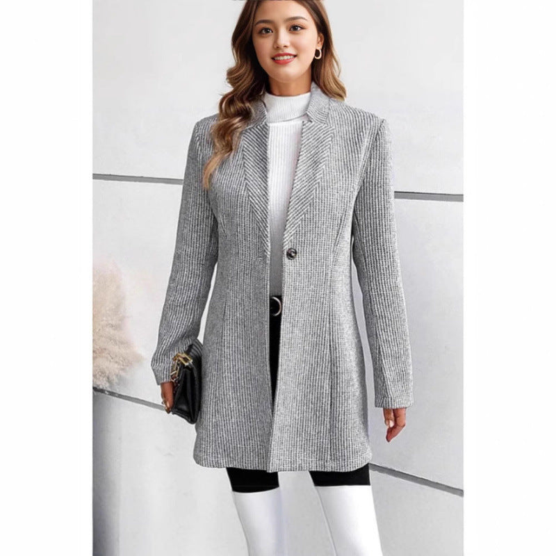Damen Moderne Strickblazer mit schmalem Schnitt und eleganten Details R&B