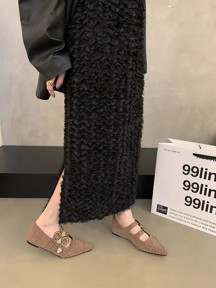 Damen Ballerina-Schuhe mit dekorativen Riemchen und funkelndem Detail R&B