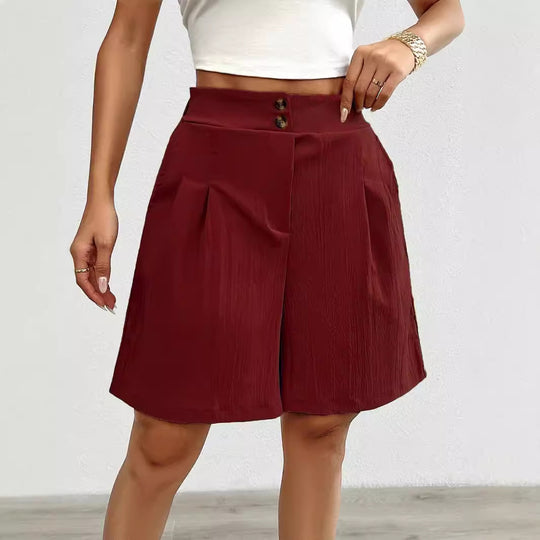 Damen Modische Shorts mit eleganter Knopfleiste R&B