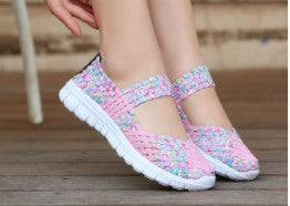 Damen nan elastischer Mary-Jane-Riemchen-Komfortschuh mit gewebtem Stretch-Obermaterial und flexibler Leichtsohle R&B