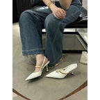 Damen Slingbacks mit elegantem Metallic-Detail R&B