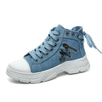 Damen modische High-Top Sneakers mit Reißverschluss und robustem Profil R&B