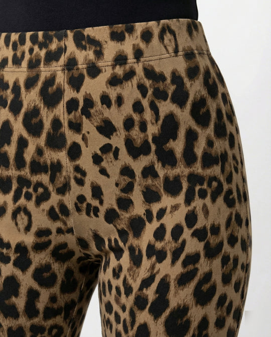 Damen Flared Leggings mit trendigem Leopardenmuster R&B