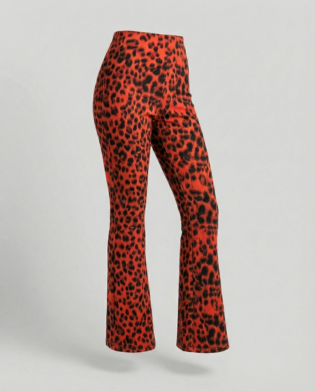 Damen Flared Leggings mit trendigem Leopardenmuster R&B