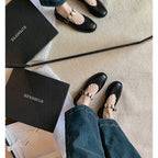 Damen Elegante Ballerinas mit verzierten Riemchen
