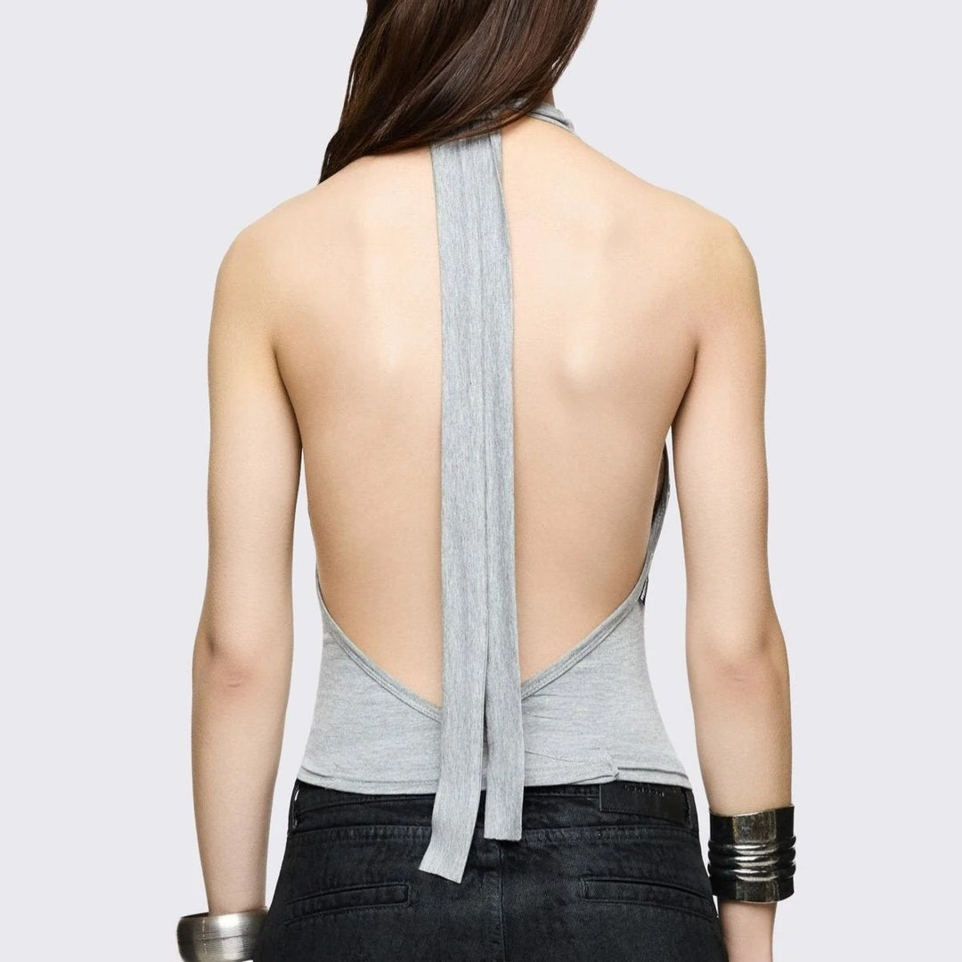 Damen Figurumspielendes Choker-Top mit raffinierten Ösen R&B