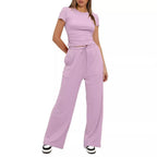 Damen Bequemes Lounge-Outfit mit elastischem Bund und weitem Schnitt R&B