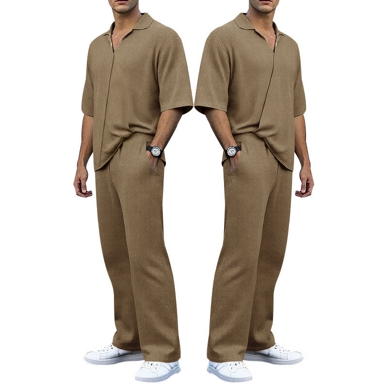 Herren elegantes Freizeit-Outfit aus weichem Strickmaterial mit lässigem Schnitt R&B