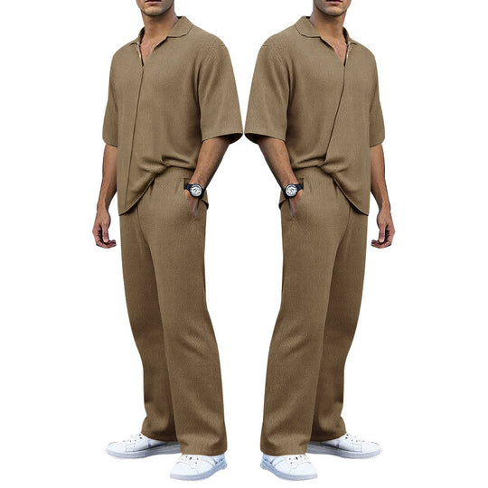 Herren elegantes Freizeit-Outfit aus weichem Strickmaterial mit lässigem Schnitt R&B