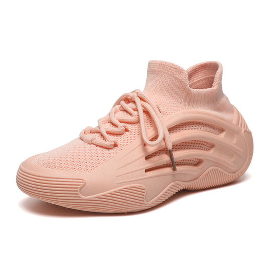 Damen Sportliche Sneakers mit atmungsaktiver Strick-Oberfläche und flexibler Sohle R&B