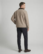 Herren geradliniger Wollmix-Hemdblouson mit Kontrastfutter und verdeckten Eingrifftaschen R&B