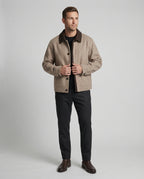 Herren geradliniger Wollmix-Hemdblouson mit Kontrastfutter und verdeckten Eingrifftaschen R&B