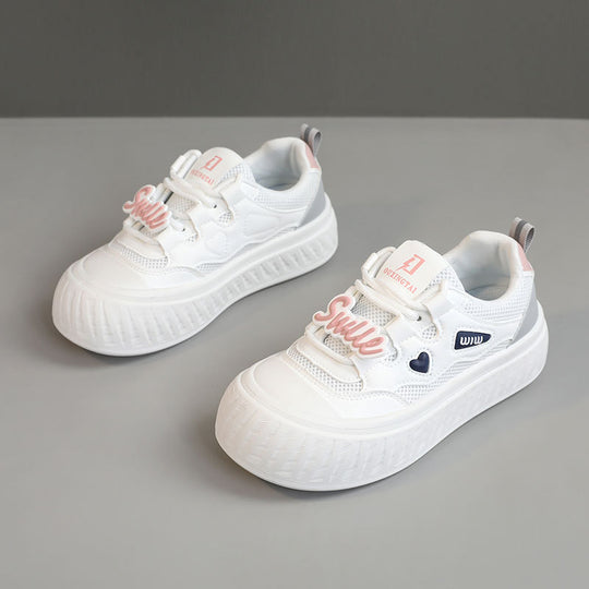 Damen Trendige Plateau-Sneaker mit buntem Schriftzug R&B