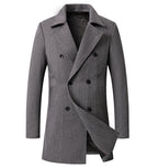 Herren eleganter Doppelreiher-Mantel im minimalistischen Design R&B