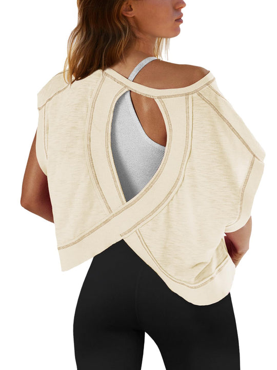 Damen modernes Cut-Out Oberteil R&B